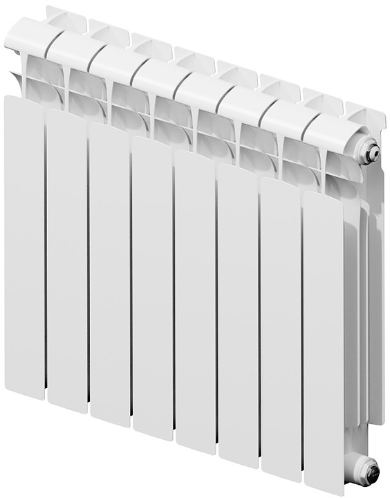 Радиатор Rifar EcoBuild Ventil 500, белый (8 секций, правое нижнее подключение) (с уценкой)