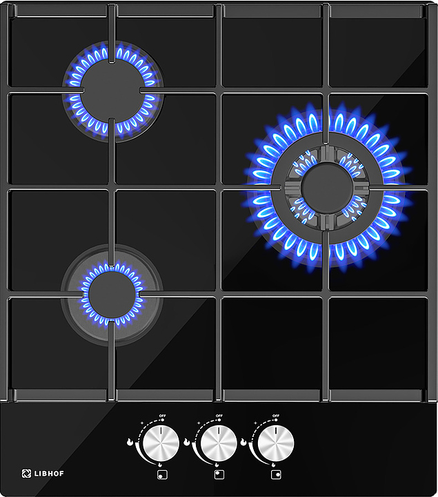 Варочная панель газовая Libhof GH-453 black (закаленное стекло) черная