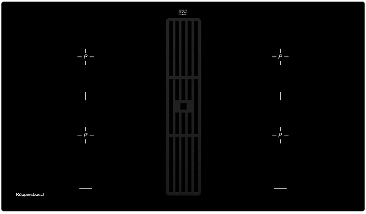 Индукционная варочная панель с вытяжкой Kuppersbusch KMI 9850.0 SR Black Velvet
