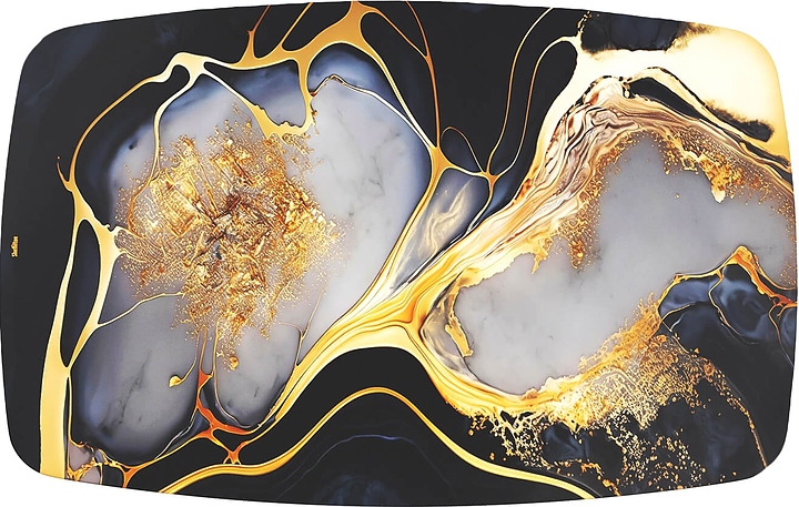 Столешница Sheffilton SHT-TT32 118/77 (стекло / МДФ) бочкообразная черный алмаз