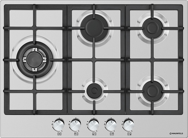 Варочная панель газовая Maunfeld EGHS.75.33CS/G нерж. сталь