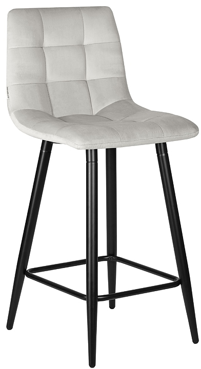 Стул полубарный DOBRIN 8078-1-LML OLIVIA (черные ножки, светло-серый)