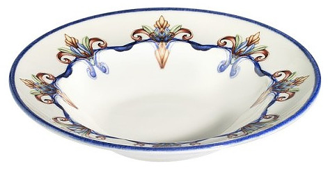 Тарелка глубокая ID Fine Brio 20646-131128 28 см 560 мл белый, сине-коричневый