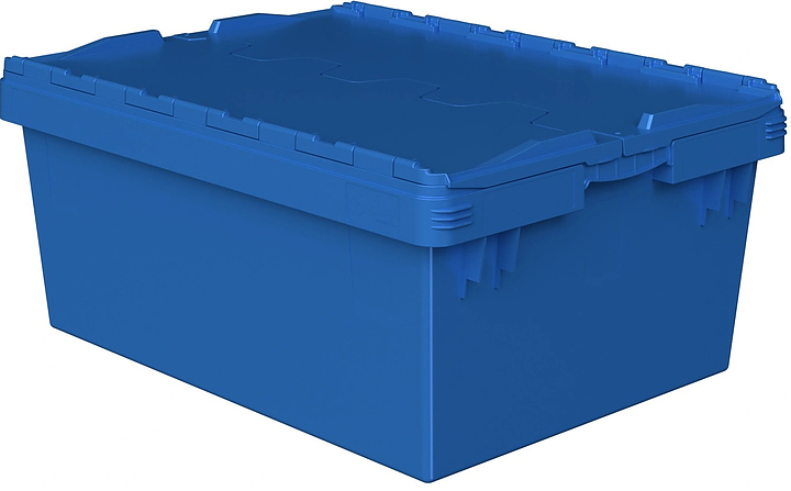 Контейнер iPlast INSTORE KVR-8634.1 800х600х340 мм усиленное дно, штабельный упор, с крышкой