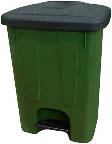 Контейнер для мусора TELKAR 50037 65 л черный, зеленый