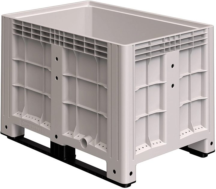Контейнер iPlast iBOX 11.602 1200х800х800 мм на полозьях, с пробкой 1", светло-серый