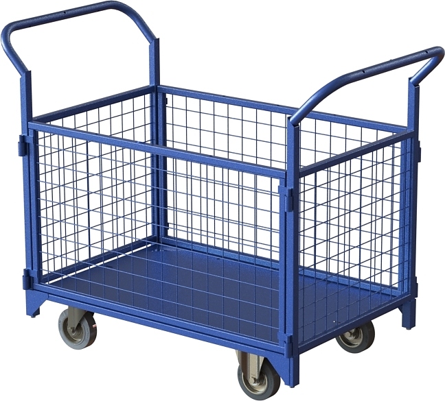 Тележка платформенная MetallCart ТС4 с сетчатыми бортами