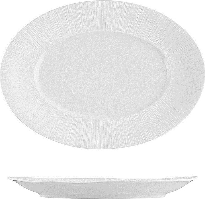 Блюдо сервировочное P.L. Proff Cuisine Frost White Moon ZA0385-12.5-ME 31,5х23,3 см h=3,5 см (фарфор) овальное белое