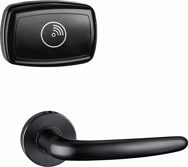 Замок электронный автономный NORWEQ iSPLIT MF, ручка Sigma 14, с цилиндром, отделка матовый черный, правый