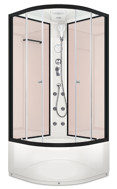 Душевая кабина с гидромассажем и блоком управления Domani-Spa Delight 110 high DS01D110HPcCl10 100х100 см