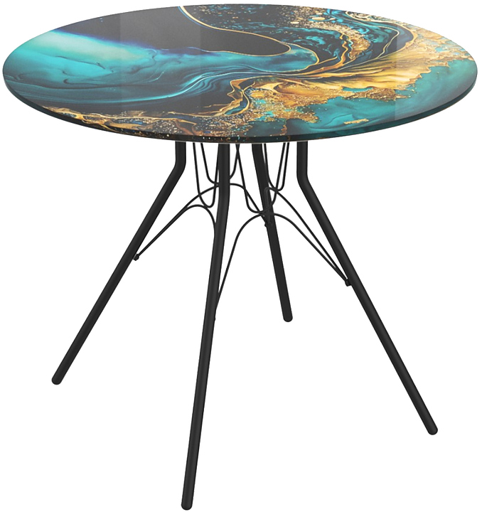 Стол Sheffilton SHT-TU34-P/TT32 80 см черный, королевский синий