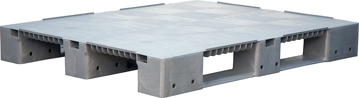 Паллет универсальный ТАРА.РУ SD 1210-1 1200х1000х150 мм (cплошной на 3-х полозьях) серый