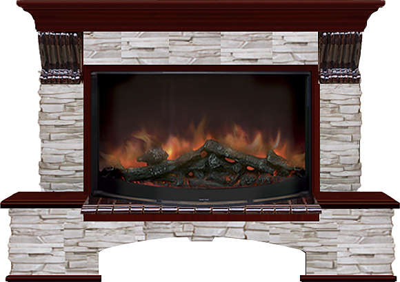 Камин Glenrich Бостон К R 86 Мисхор №4 красное дерево