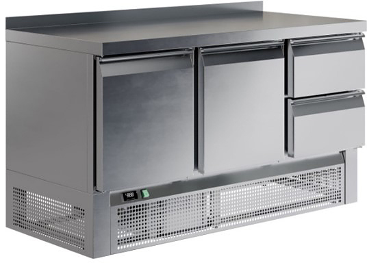 Стол холодильный Restoinox SHS-112SNE-B с бортом (2 дв.+2 ящ.)