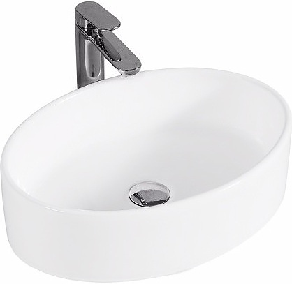 Раковина накладная Mira MR-5036 50х36 см, без отв. под смеситель, керамика