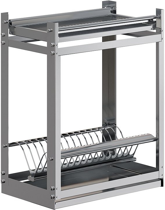 Полка настенная для тарелок и стаканов Restoinox ПНТС-1/1-800-ЭН