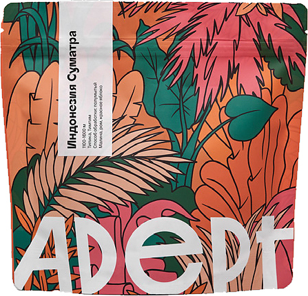Кофе свежеобжаренный Adept Coffee Индонезия Суматра (в зернах, 0,2 кг)
