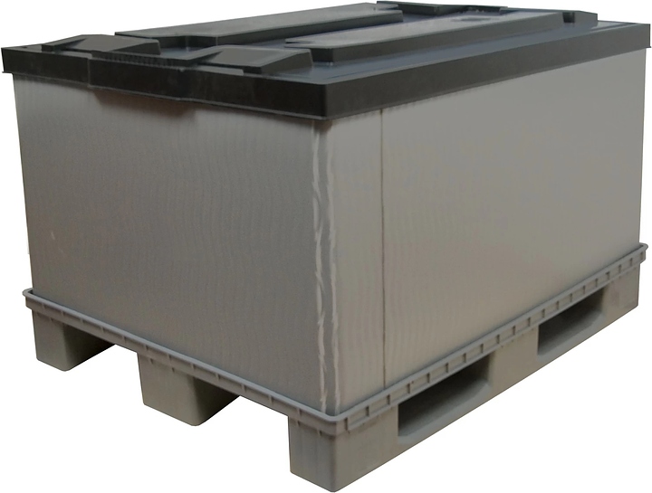 Контейнер ТАРА.РУ P-Box H700 1200х800х860 мм (сплошной) разборный на паллете с крышкой