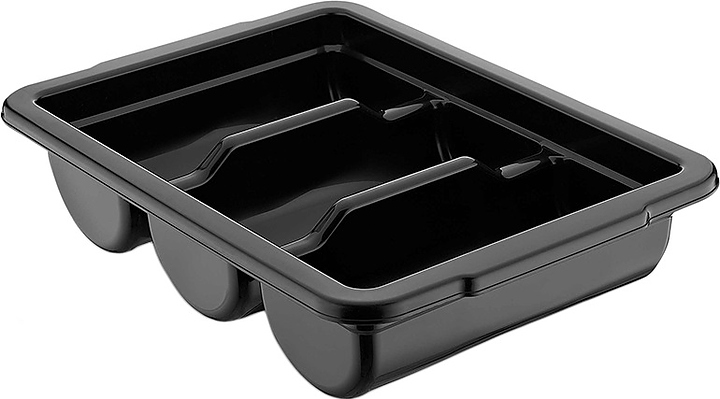 Емкость для столовых приборов Gastroplast GK-03 3 секции 40х29х9,5 см (полипропилен) черная