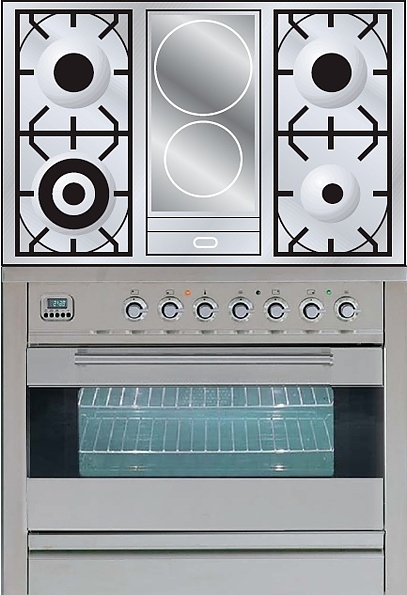 Газовая плита с духовым шкафом ILVE PF-90I-MP