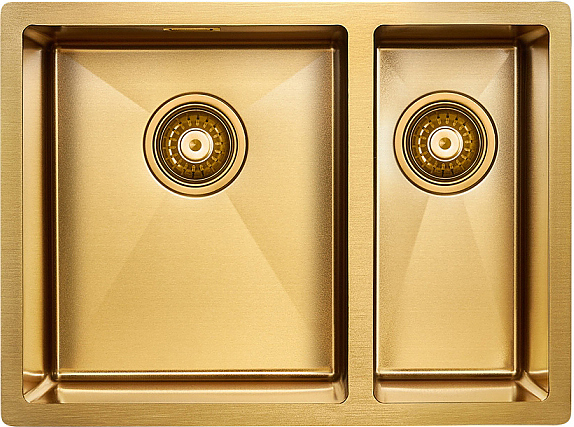 Мойка кухонная Paulmark Annex PM545944-BGL брашированное золото, левая