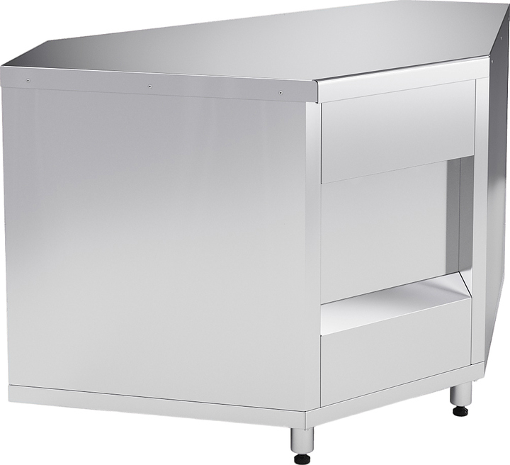 Прилавок угловой Марихолодмаш ПУ-90-В без направляющих