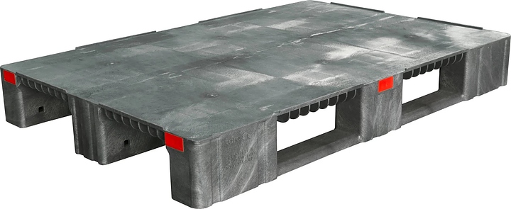 Паллет ТАРА.РУ TR 1208-1-1 1200х800х150 мм (сплошной на 3 полозьях) усиленный серый