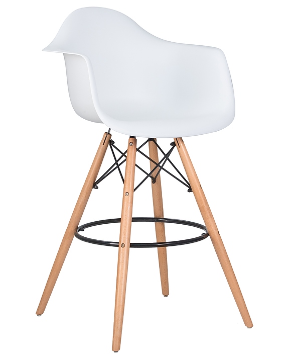 Стул барный DOBRIN 620MPP-LMZL DAW BAR (белый, светлый бук)