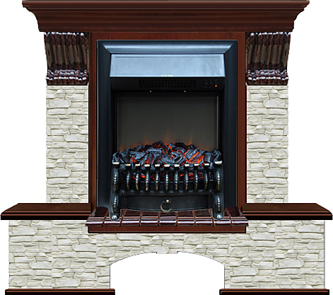 Камин Glenrich Бостон К Fobos BL ГО красное дерево