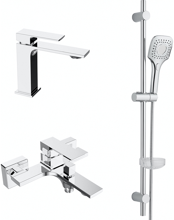 Комплект смесителей с душевым гарнитуром ORANGE Lutz M04-311cr хром