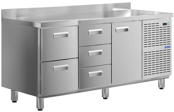 Стол холодильный KAYMAN КСХ-231/70 (1 дверь, 5 ящиков)