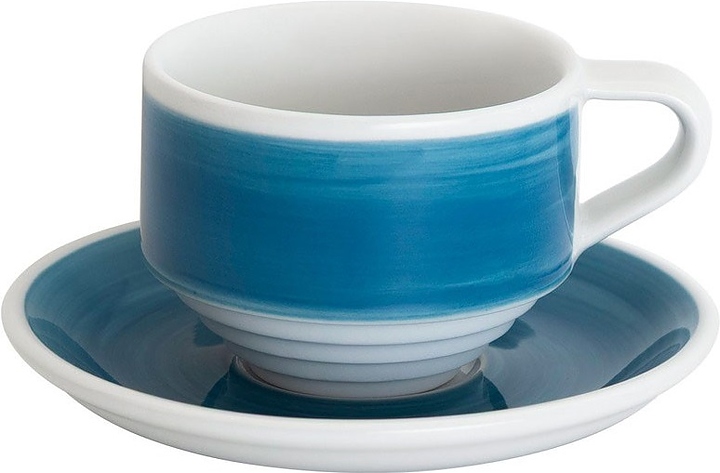 Кофейная пара Loveramics Deco C118-023BBP/C118-039BBP 165 мл (фарфор) голубая (blue handpaint)