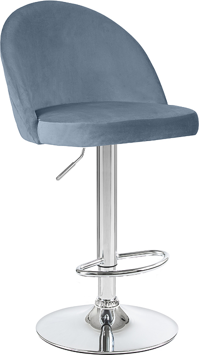 Стул барный DOBRIN 3036-LM MILANA (пудрово-голубой велюр, хромированная сталь)