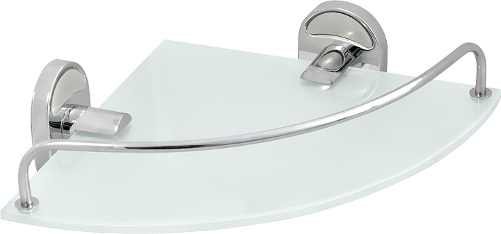 Полка Puff Solinne 11181 Base угловая (нерж. сталь / стекло матовое) хром / сатин