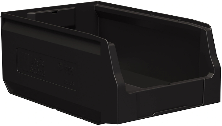 Контейнер iPlast Logic Store 350x225x150 мм с отверстиями для перегородки, ЭКО, черный