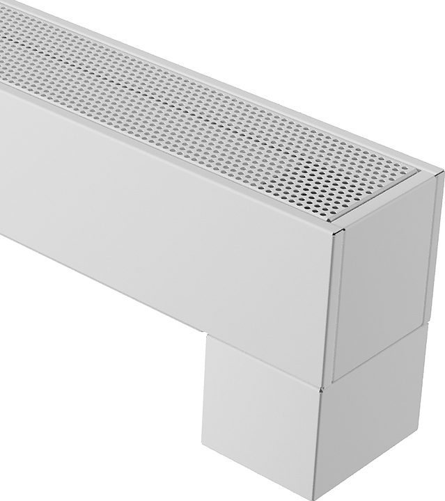 Конвектор напольный SAVVA KN Electro 135x130x2000, скрытое подкл., белый RAL9003, перф. реш., 1600Вт