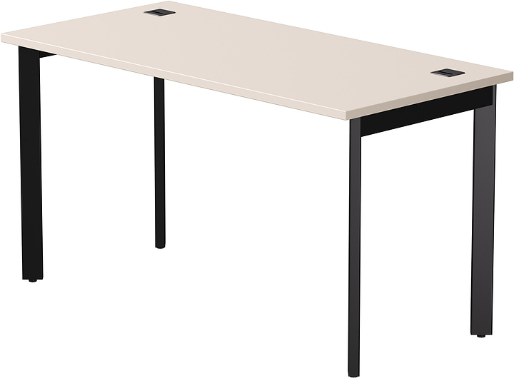 Стол офисный Everprof EVO 1380х670х755 мм (ЛДСП / металл) опоры 45гр, кашемир / черный