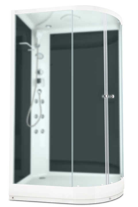 Душевая кабина с гидромассажем и блоком управления Domani-Spa Delight 128 L DS01D128LLBM10 120х80 см