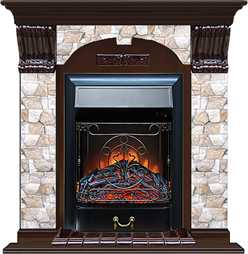 Камин Glenrich Арочный Majestic BL Арбат дуб 46