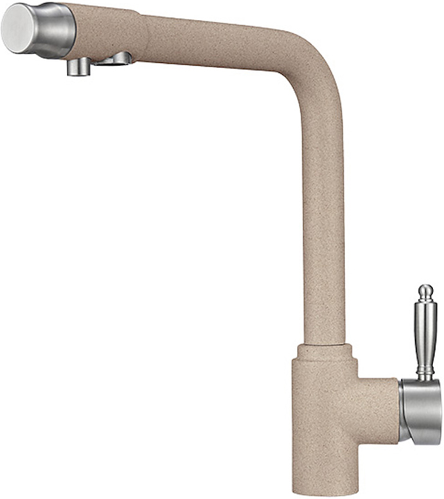 Смеситель для кухни Granula GR-2301 с краном для питьевой воды, песок