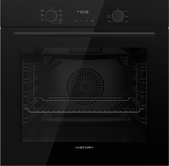 Духовой шкаф HiSTORY OE728L.FBK черный / стекло
