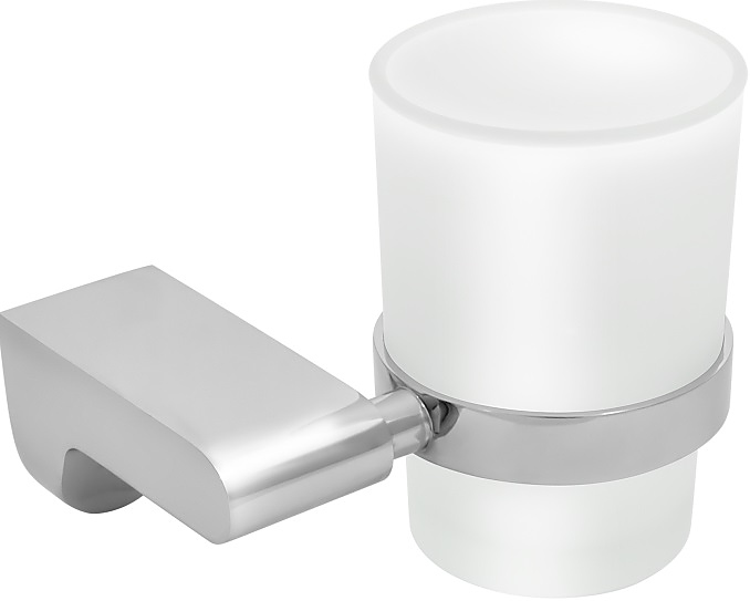 Подстаканник Puff Solinne B-82704 Mirror одинарный (силумин / стекло матовое) хром / сатин