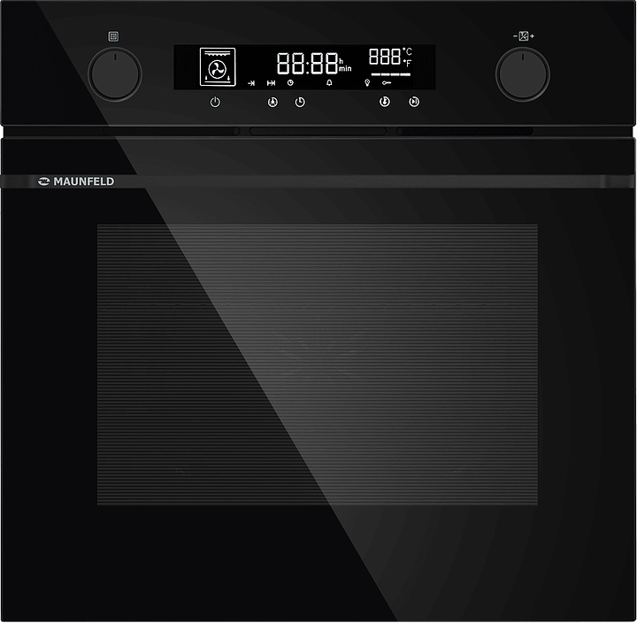 Духовой шкаф Maunfeld AEOH60106B2 черный / стекло с черной фурнитурой