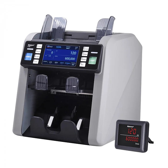 Счетчик банкнот Mertech C-120 DOUBLE CIS MG touch screen с детектором подлинности