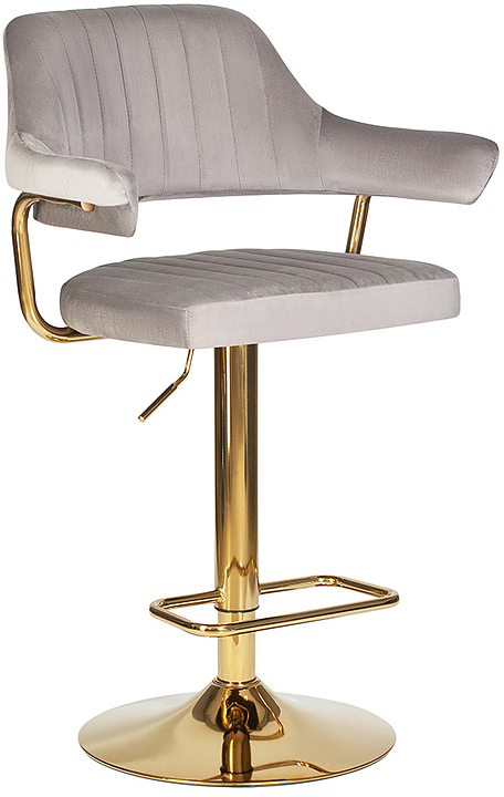 Стул барный DOBRIN 5019-LM-N CHARLY GOLD (серый велюр) 2 шт.