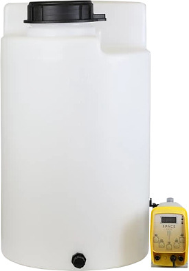 Комплекс дозирования SpaceAqua Dose 803-IMP, емкость 100 л, от счетчика Clack