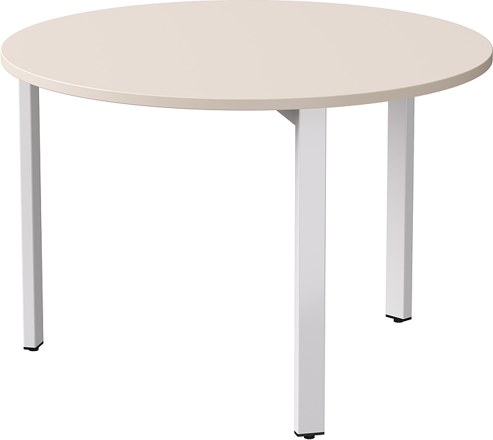 Стол переговорный Everprof EVO D1100 1100x755 мм (ЛДСП / металл) кашемир / белый