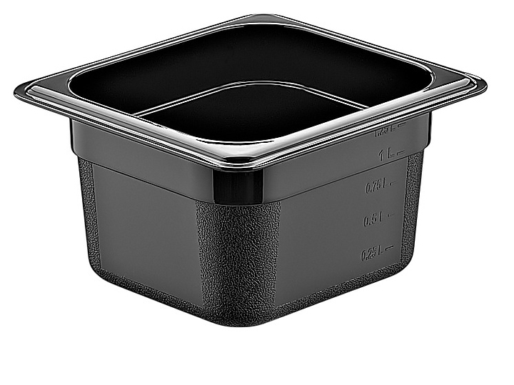 Гастроемкость Gastroplast 79779 GN 1/6-100 (176x162х100 мм) 1.4 л поликарбонат, черный