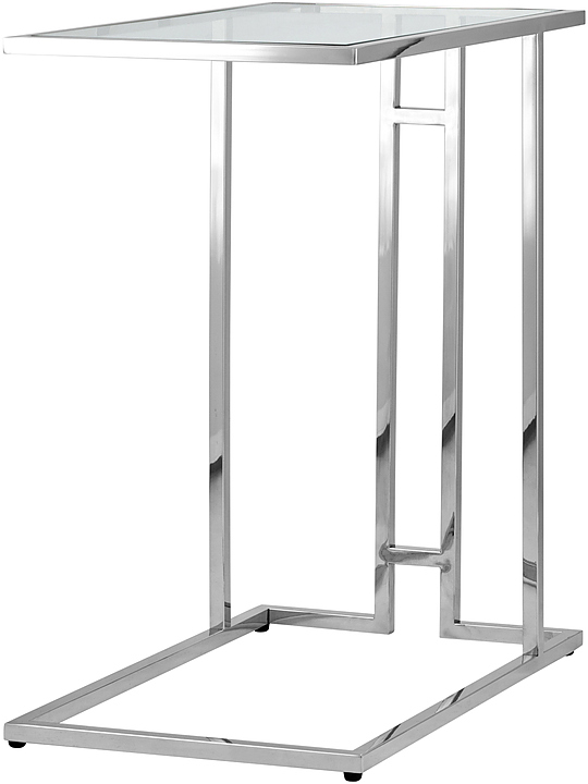 Стол журнальный Stool Group 50*32 Бостон прозрачное стекло сталь серебро