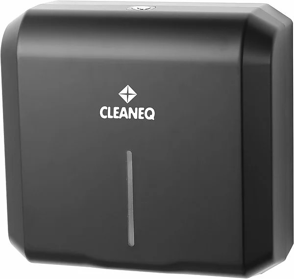 Диспенсер листовых бумажных полотенец CLEANEQ KW-7336 C-/Z-сложение (АБС пластик) черный глянец